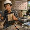 Cartoon house flipper looking stressed amid a chaotic renovation, representing seven costly house flipping mistakes