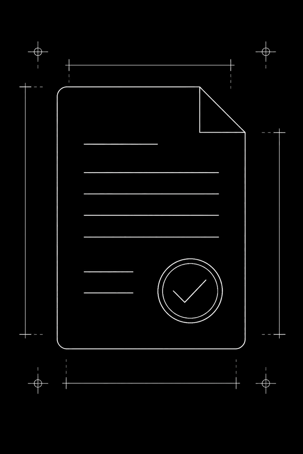 Blueprint illustration of an approved document